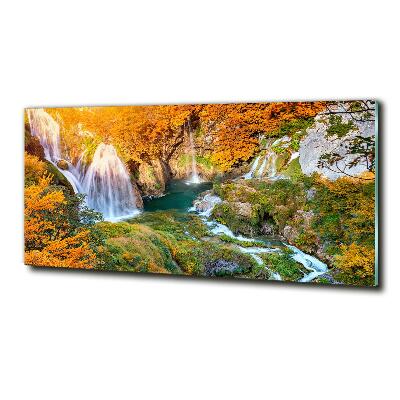 Quadro vetro Cascata in autunno