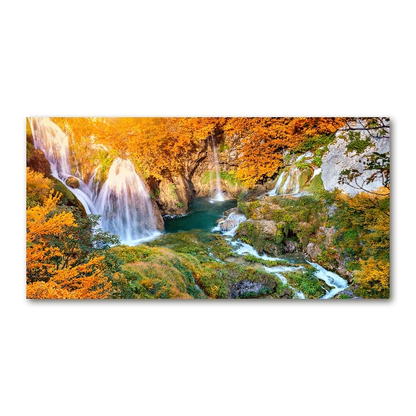 Quadro vetro Cascata in autunno