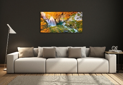 Quadro vetro Cascata in autunno