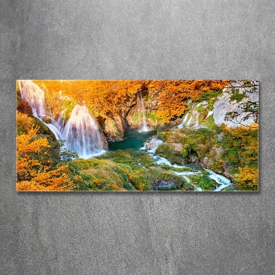 Quadro vetro Cascata in autunno