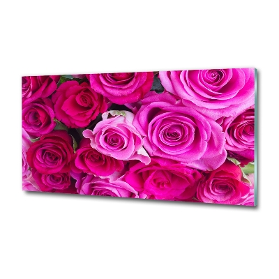 Quadro su vetro Bouquet di rose rosa