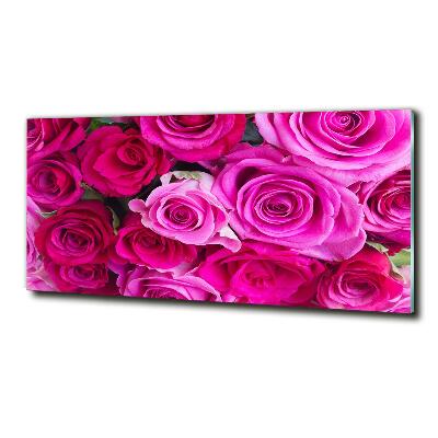 Quadro su vetro Bouquet di rose rosa