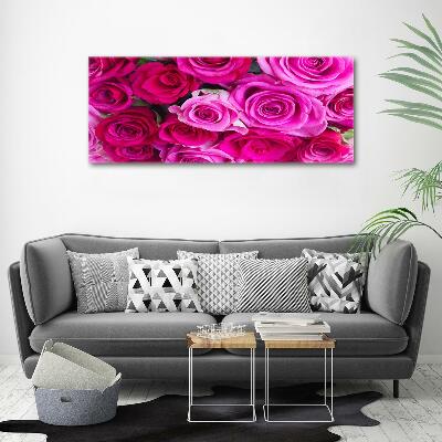 Quadro su vetro Bouquet di rose rosa