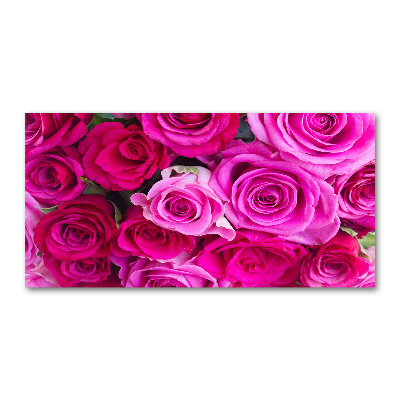 Quadro su vetro Bouquet di rose rosa