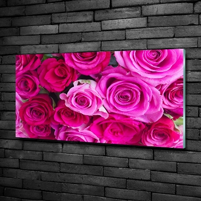 Quadro su vetro Bouquet di rose rosa