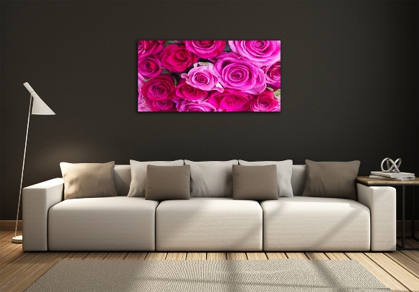 Quadro su vetro Bouquet di rose rosa