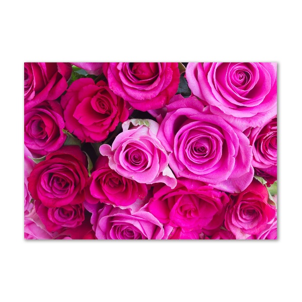 Quadro su vetro Bouquet di rose rosa