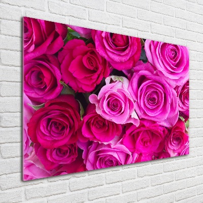 Quadro su vetro Bouquet di rose rosa