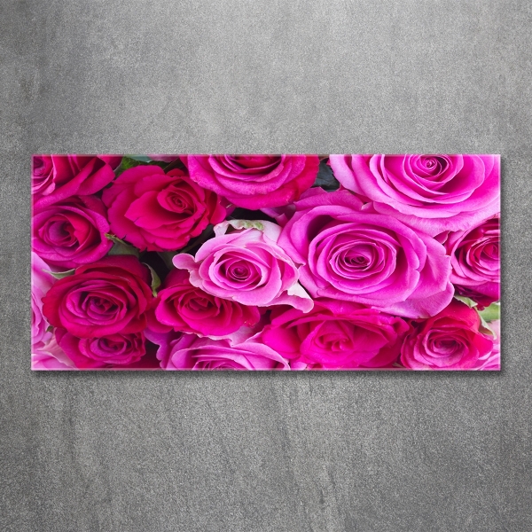 Quadro su vetro Bouquet di rose rosa