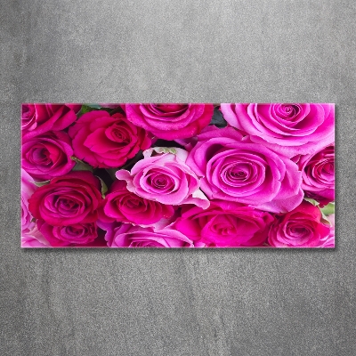 Quadro su vetro Bouquet di rose rosa