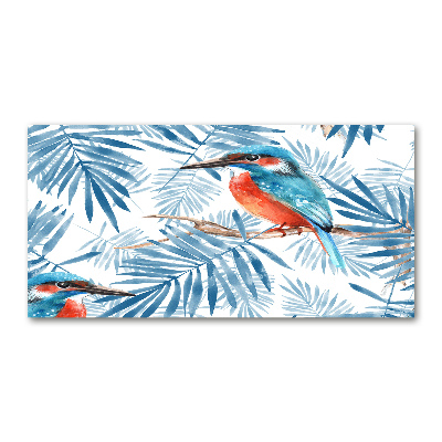 Quadro su vetro Piante e uccelli