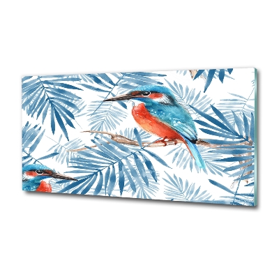 Quadro su vetro Piante e uccelli