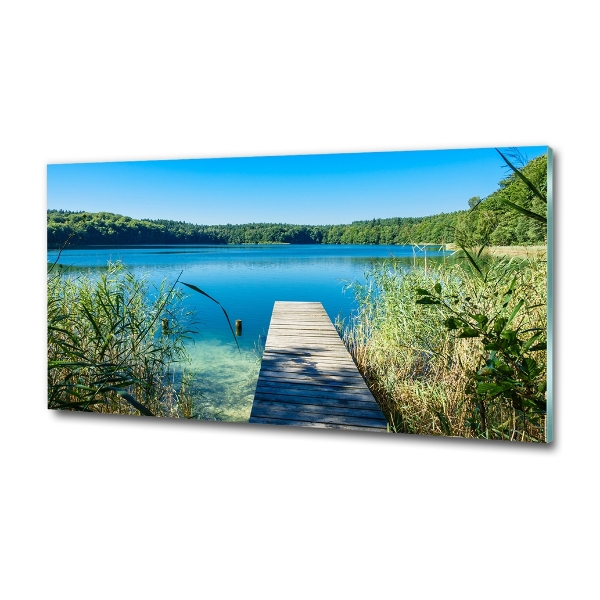 Quadro su vetro Molo sul lago