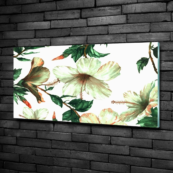 Quadro su vetro Fiori di ibisco