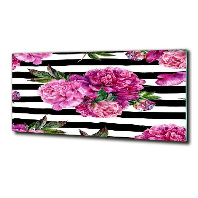 Quadro vetro Peonie rosa