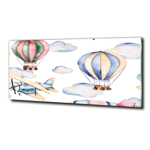 Quadro vetro Aerei e mongolfiere