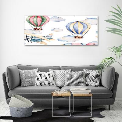 Quadro vetro Aerei e mongolfiere