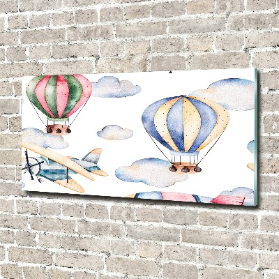 Quadro vetro Aerei e mongolfiere