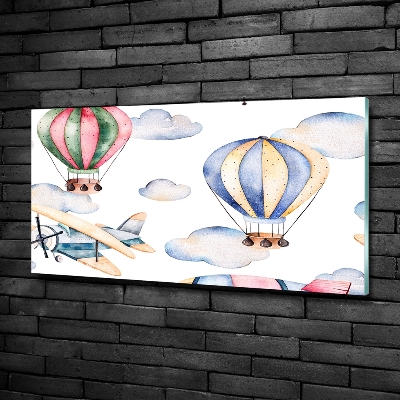 Quadro vetro Aerei e mongolfiere