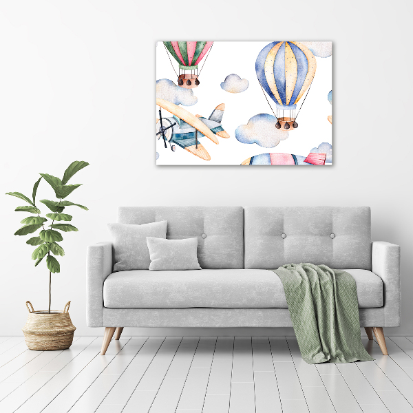 Quadro vetro Aerei e mongolfiere