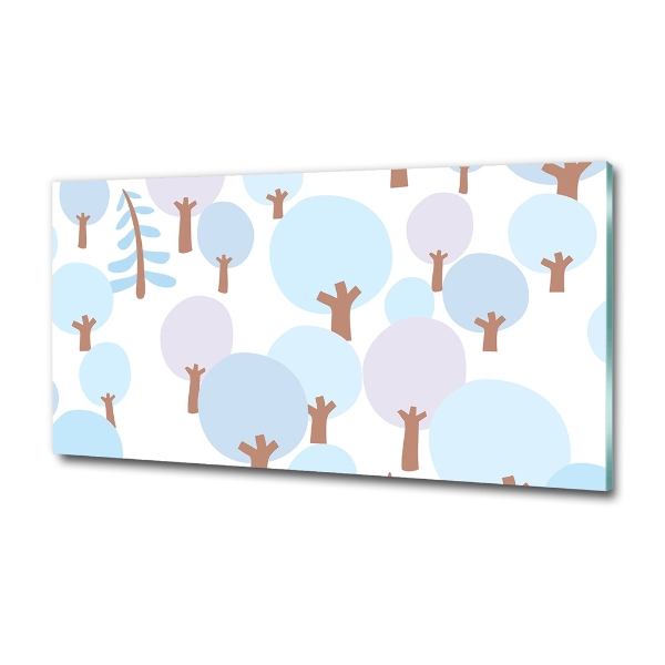 Quadro su vetro Alberi colorati