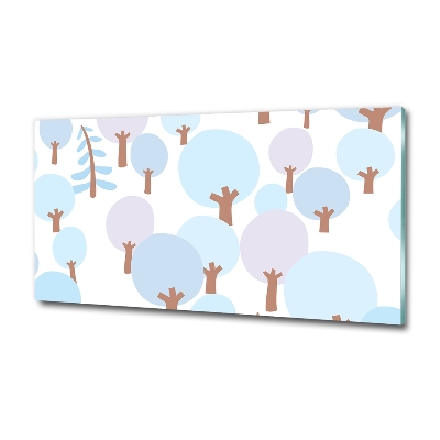 Quadro su vetro Alberi colorati