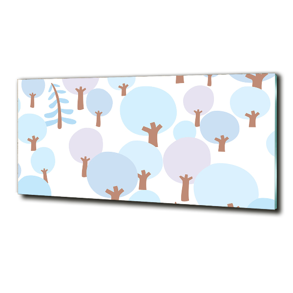 Quadro su vetro Alberi colorati