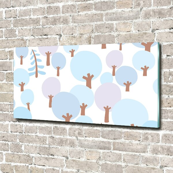 Quadro su vetro Alberi colorati