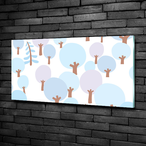 Quadro su vetro Alberi colorati