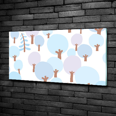 Quadro su vetro Alberi colorati