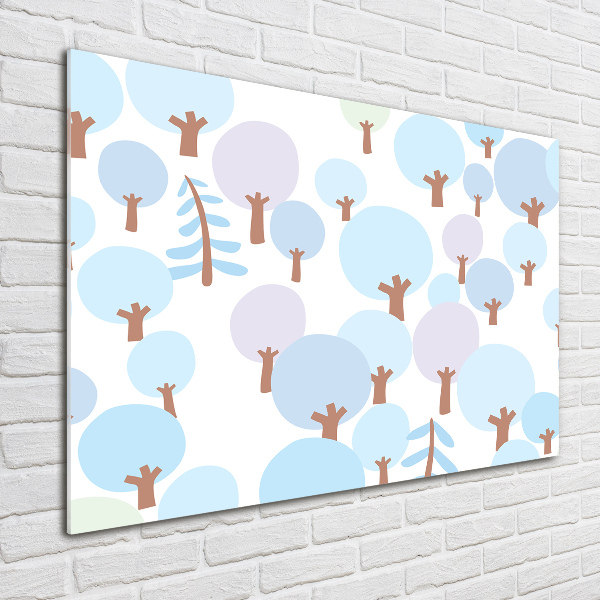 Quadro su vetro Alberi colorati