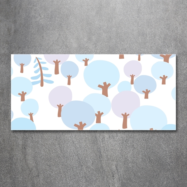 Quadro su vetro Alberi colorati