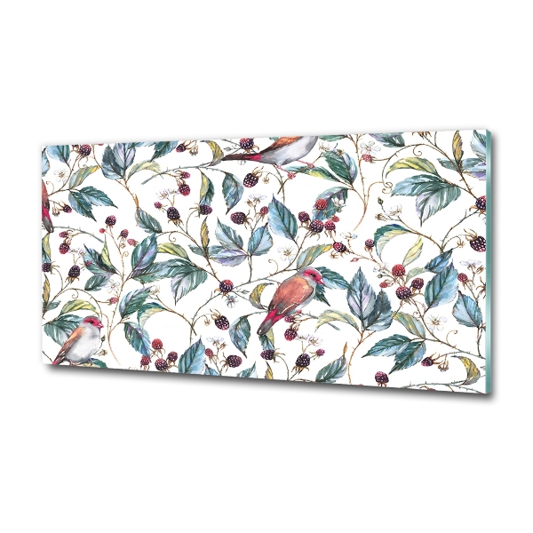 Quadro in verde Mora e uccelli