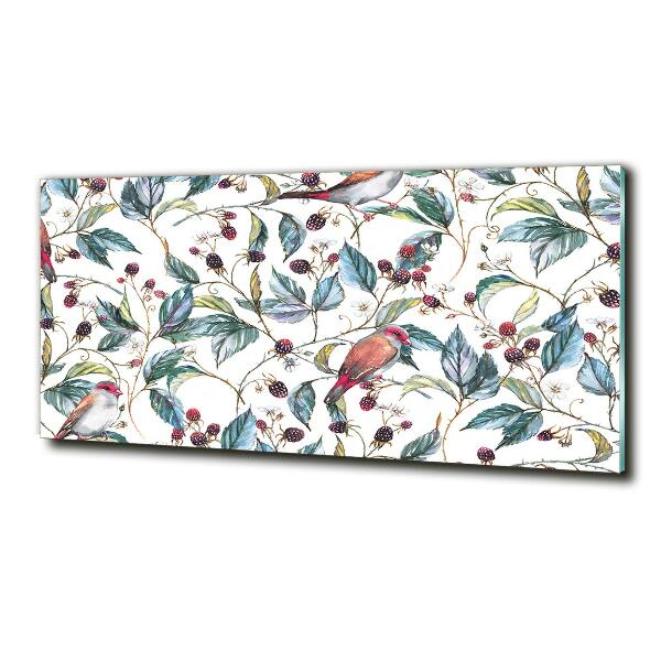 Quadro in verde Mora e uccelli