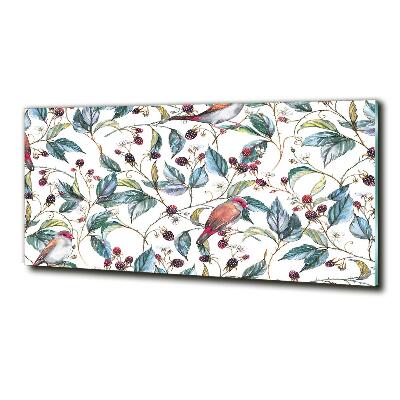 Quadro in verde Mora e uccelli