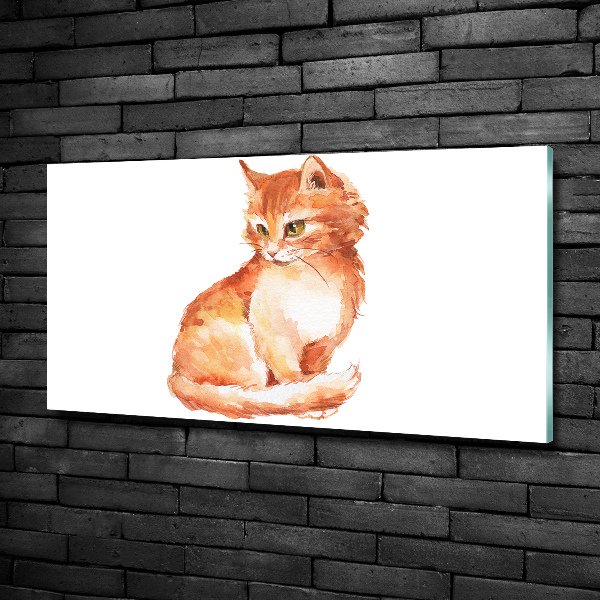 Quadro vetro Gatto rosso