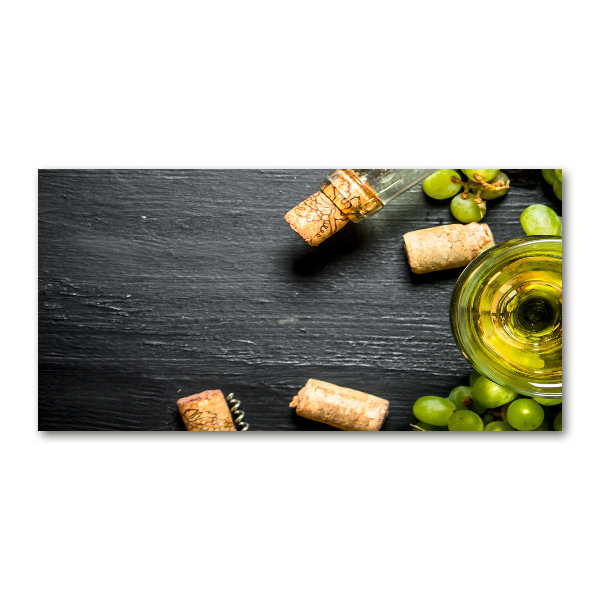 Quadro su vetro Vino bianco e frutta