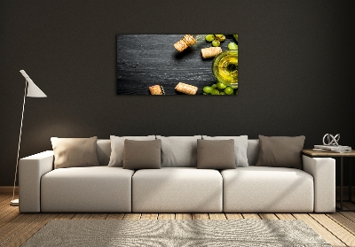 Quadro su vetro Vino bianco e frutta