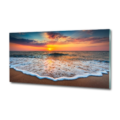 Quadro su vetro Tramonto sul mare