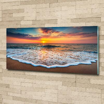 Quadro su vetro Tramonto sul mare