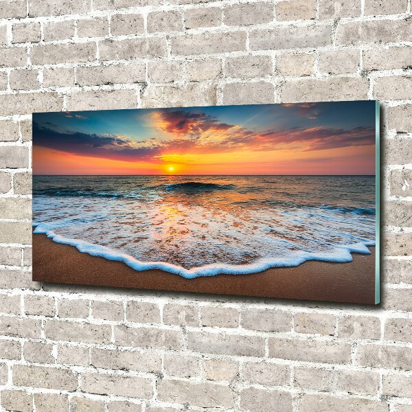 Quadro su vetro Tramonto sul mare