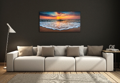 Quadro su vetro Tramonto sul mare