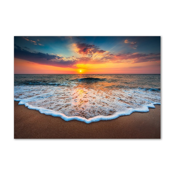 Quadro su vetro Tramonto sul mare