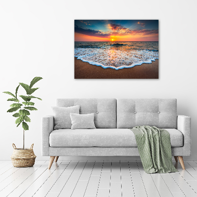 Quadro su vetro Tramonto sul mare