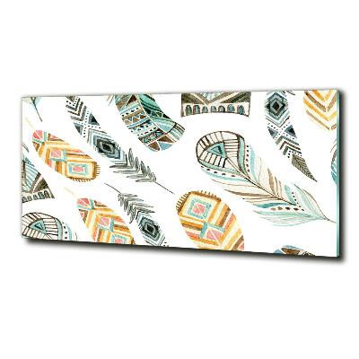 Quadro in verde Piume etniche