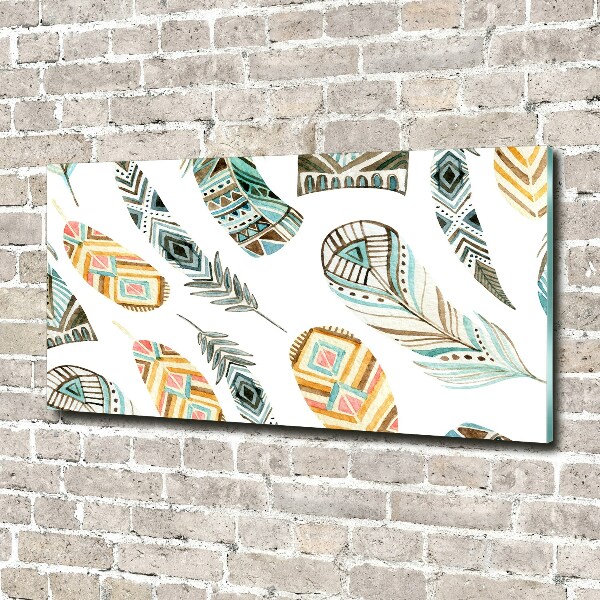 Quadro in verde Piume etniche