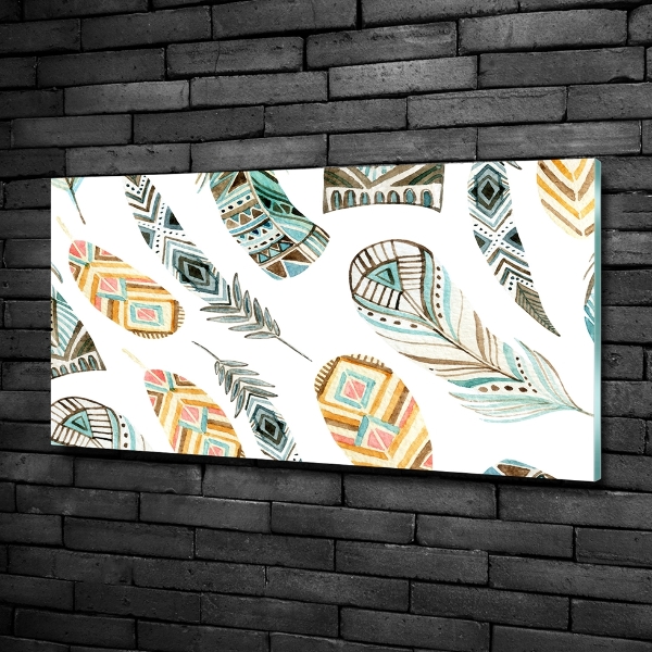 Quadro in verde Piume etniche