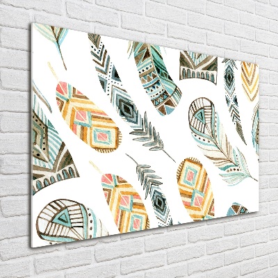 Quadro in verde Piume etniche