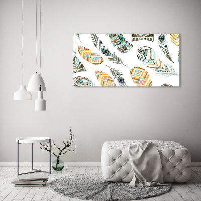 Quadro in verde Piume etniche