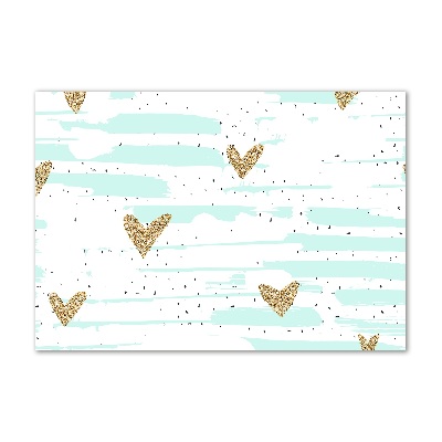 Quadro su vetro Sfondo con cuori d'oro